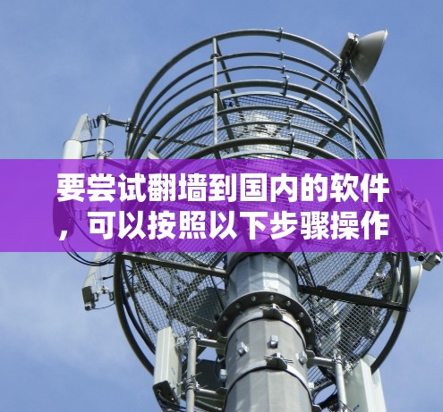 要尝试翻墙到国内的软件,可以按照以下步骤操作 要尝试翻墙到国内的软件,可以按照以下步骤操作