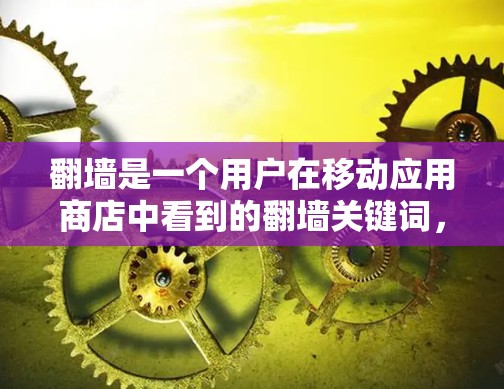 翻墙是一个用户在移动应用商店中看到的翻墙关键词，通常指的是上传或下载文件到另一端的服务器。以下是对如何使用翻墙软件的详细说明
